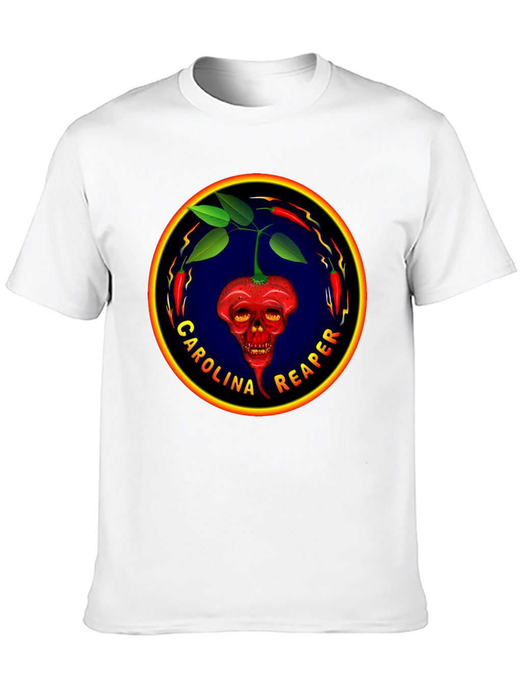 Carolina Reaper T-Shirt: Spicy Pepper Skull Design