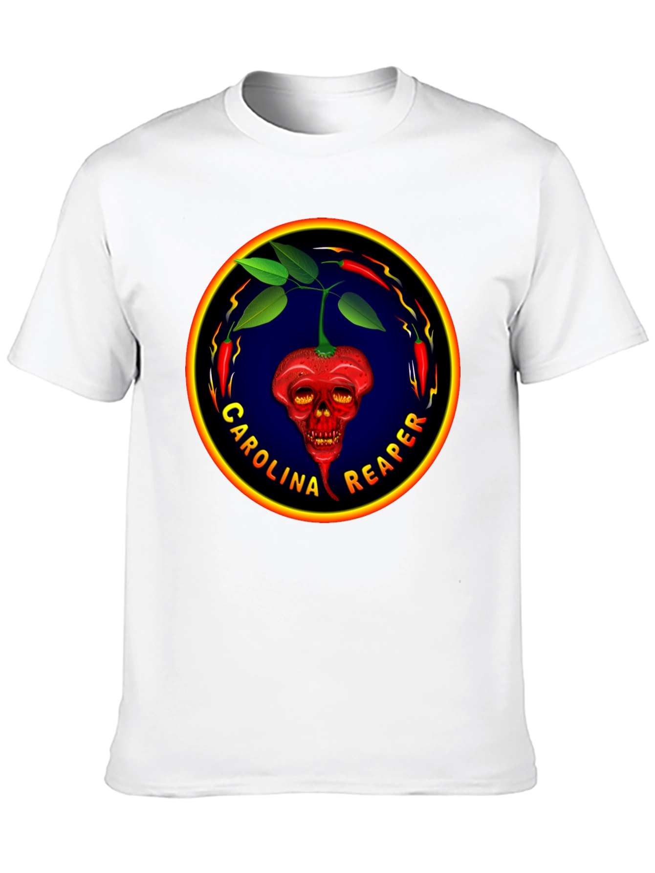 Carolina Reaper T-Shirt: Spicy Pepper Skull Design