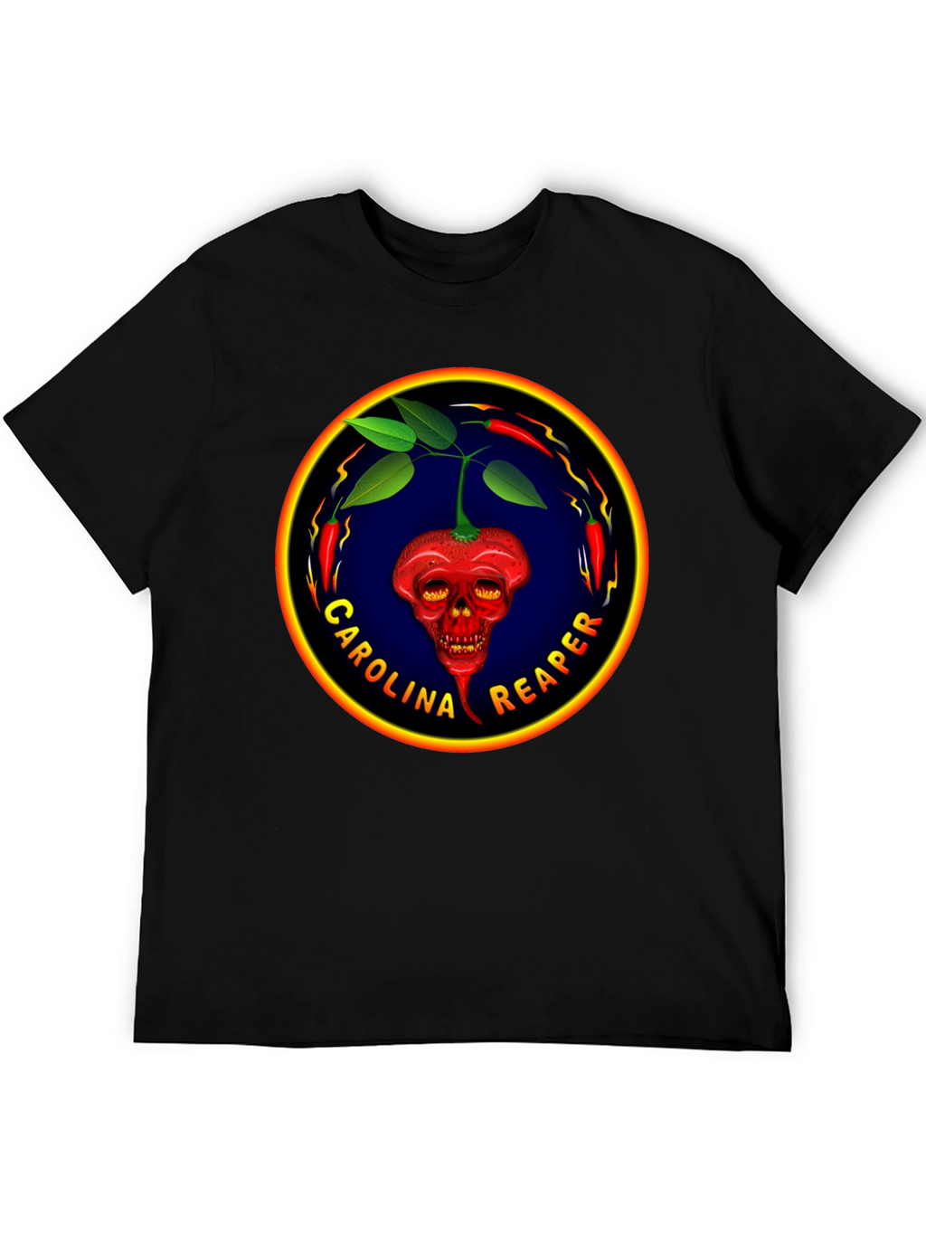 Carolina Reaper T-Shirt: Spicy Pepper Skull Design