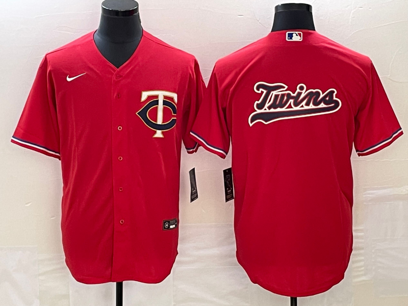 Men's Minnesota Twins Red Alternate Replica Team Logo Jerseys