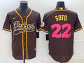 Men's San Diego Padres Juan Soto #22 Brown Replica Player Jerseys Joint Edition