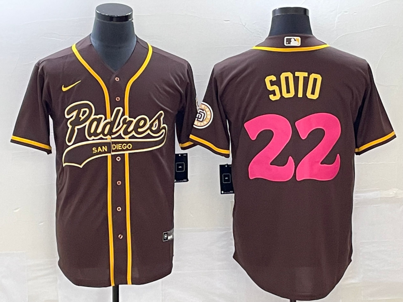 Men's San Diego Padres Juan Soto #22 Brown Replica Player Jerseys Joint Edition