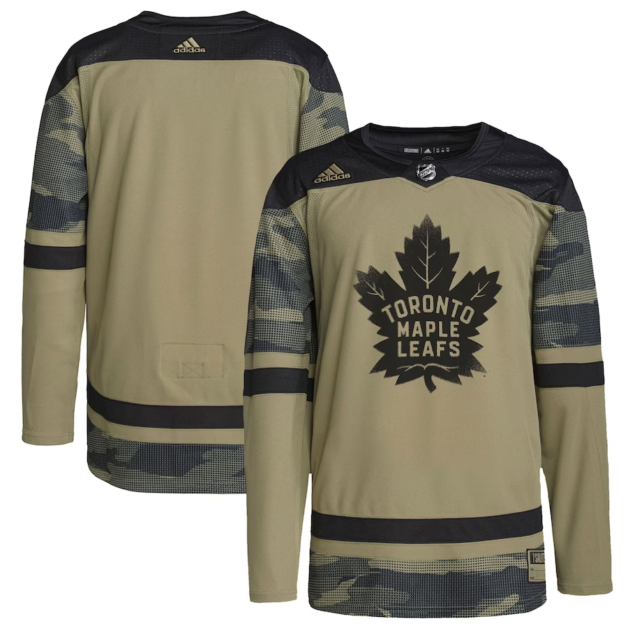 Men's Toronto Maple Leafs Camo Logo Military Appreciation Team Authentic Practice Blank Jerseys