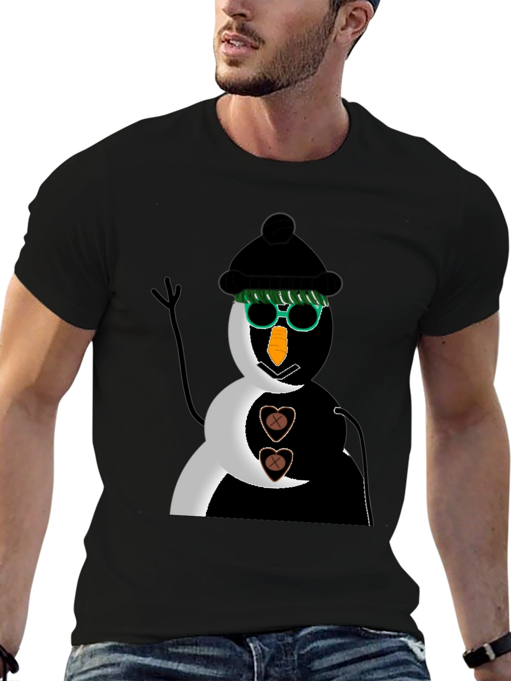 Black Snowman T-Shirt