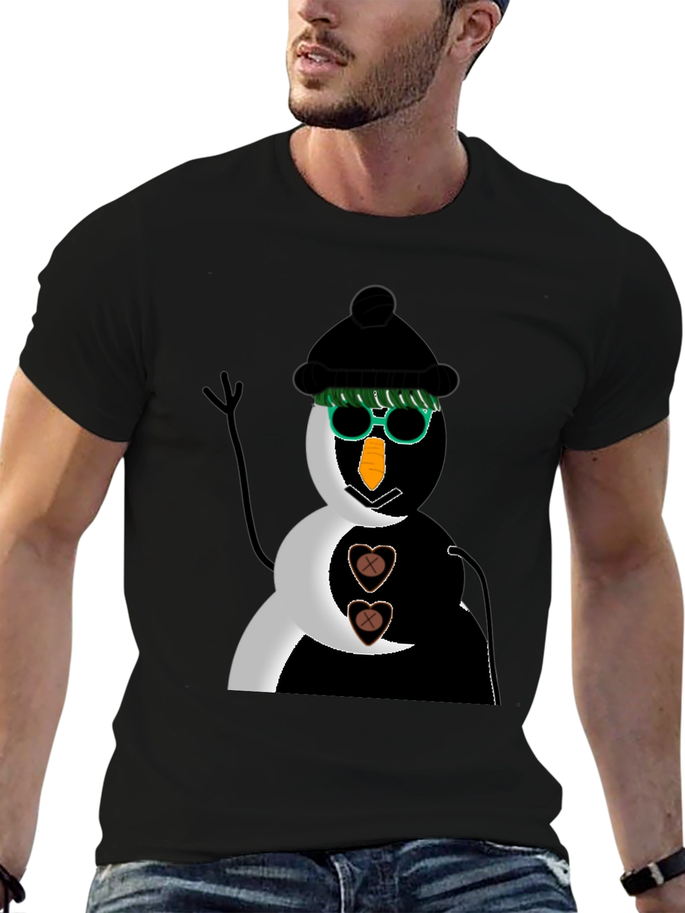 Black Snowman T-Shirt