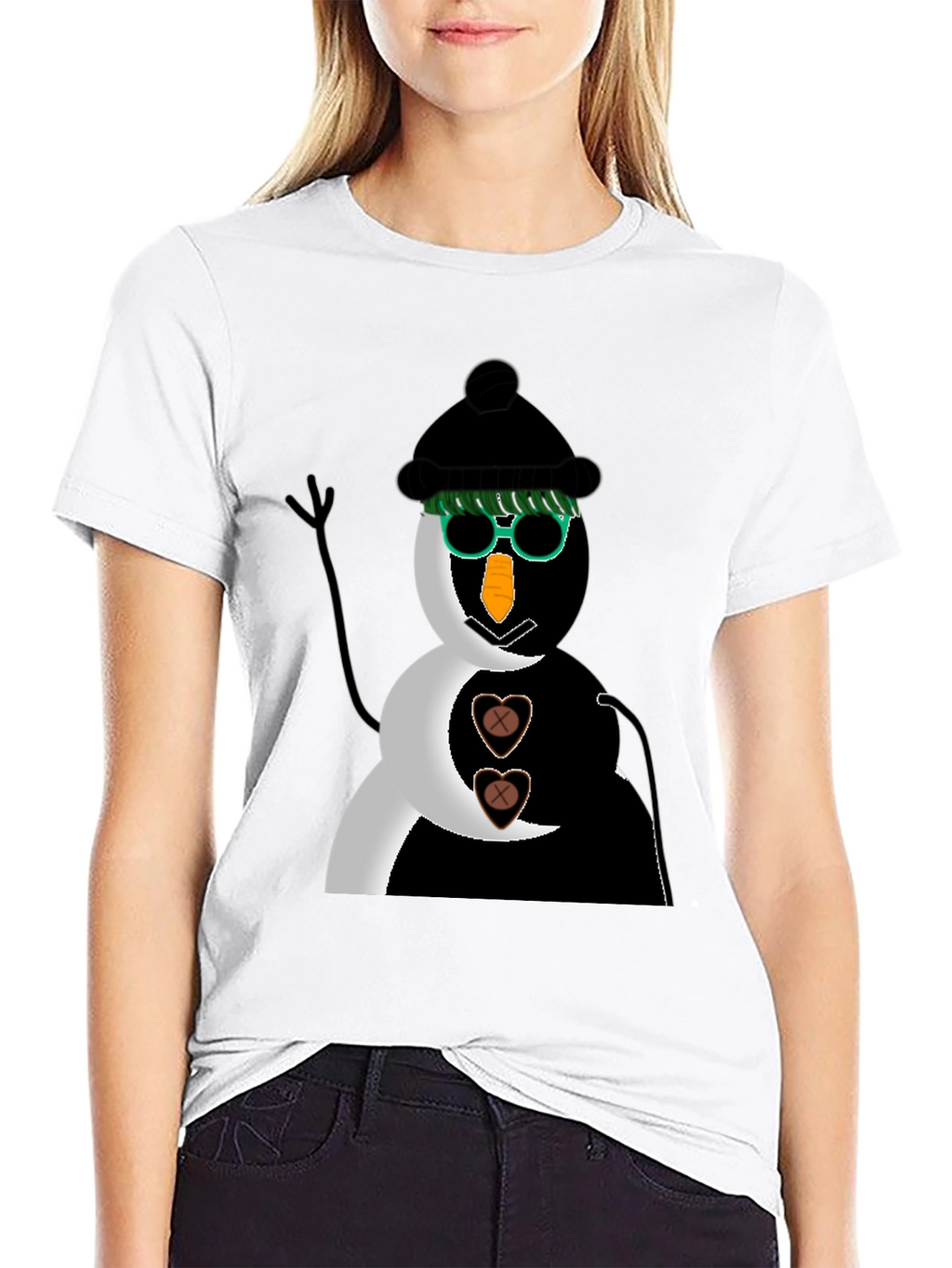 Black Snowman T-Shirt