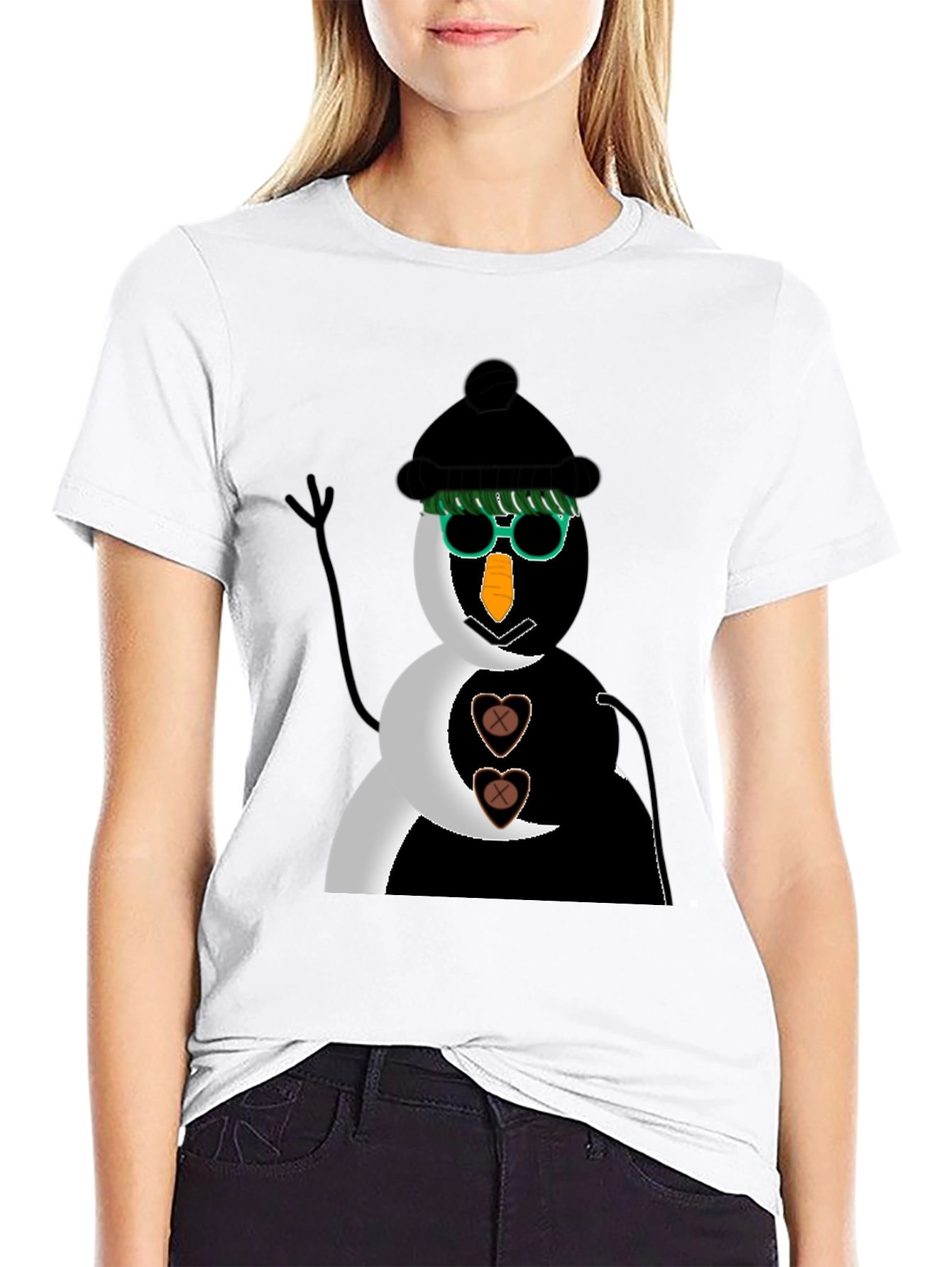 Black Snowman T-Shirt