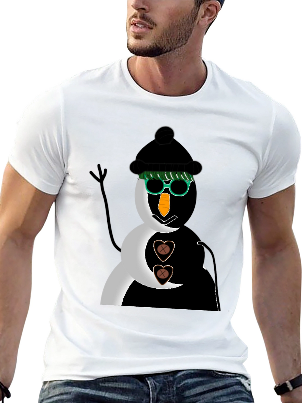 Black Snowman T-Shirt