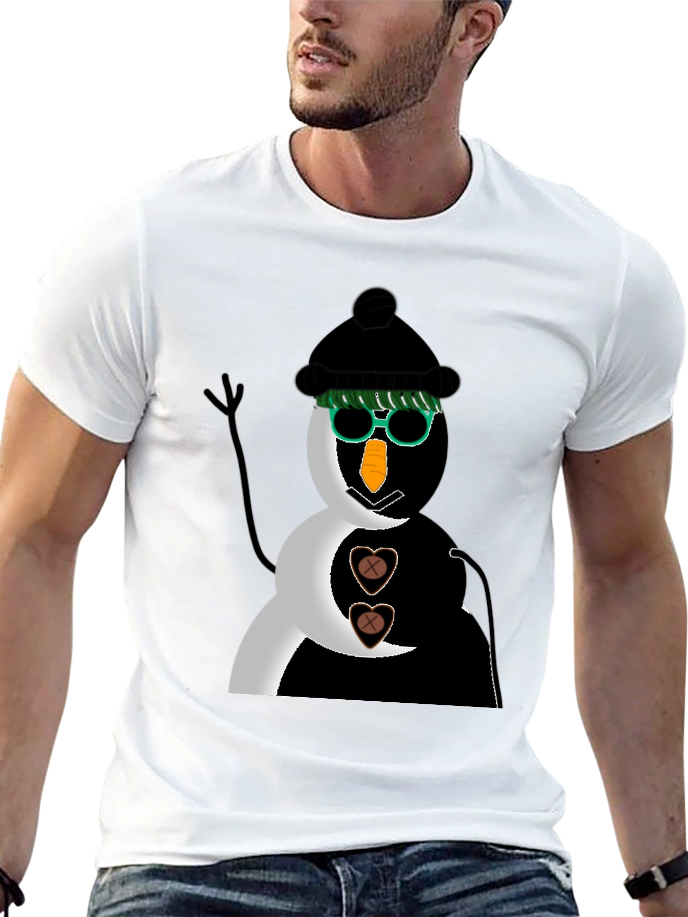 Black Snowman T-Shirt
