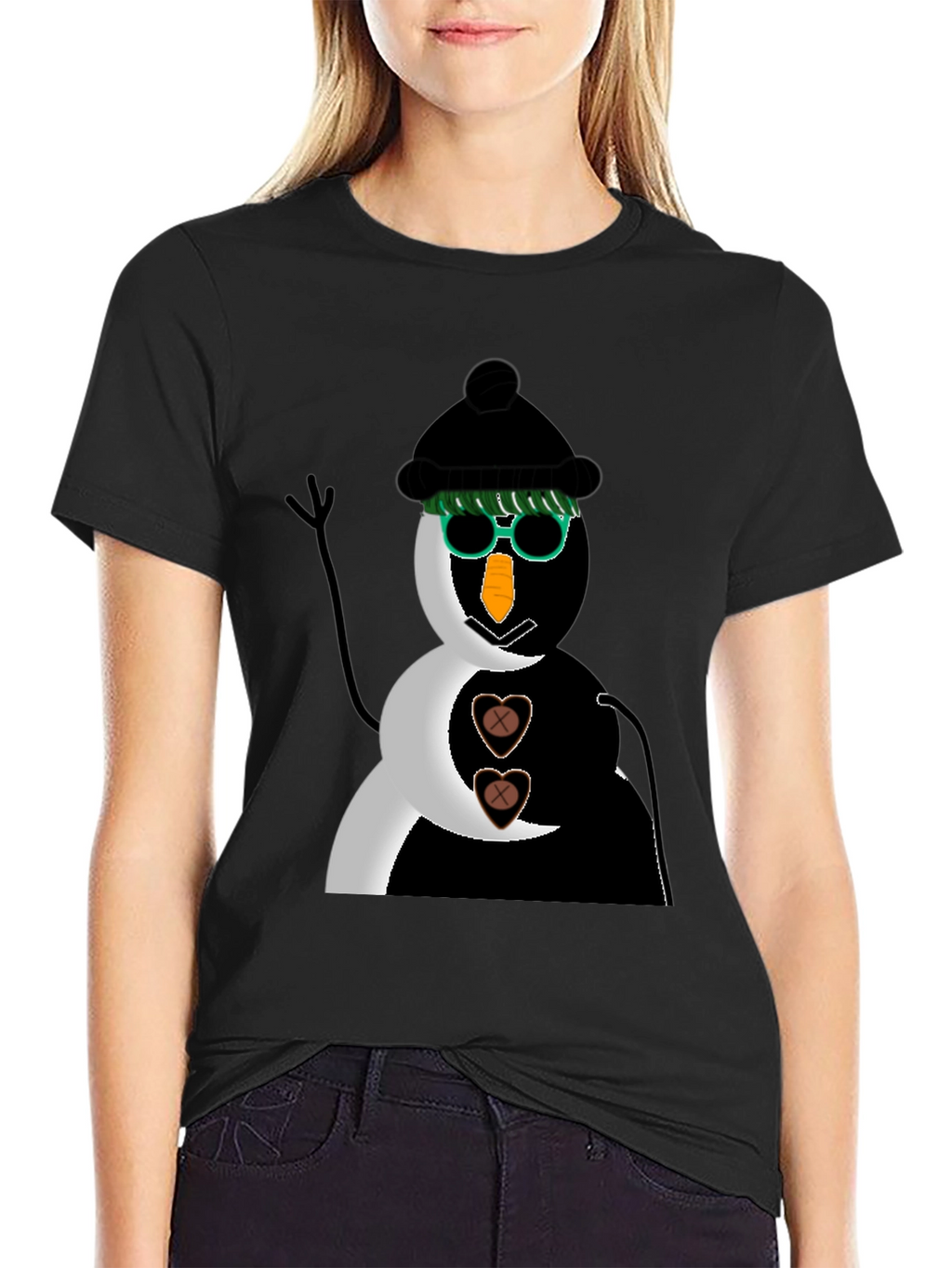 Black Snowman T-Shirt