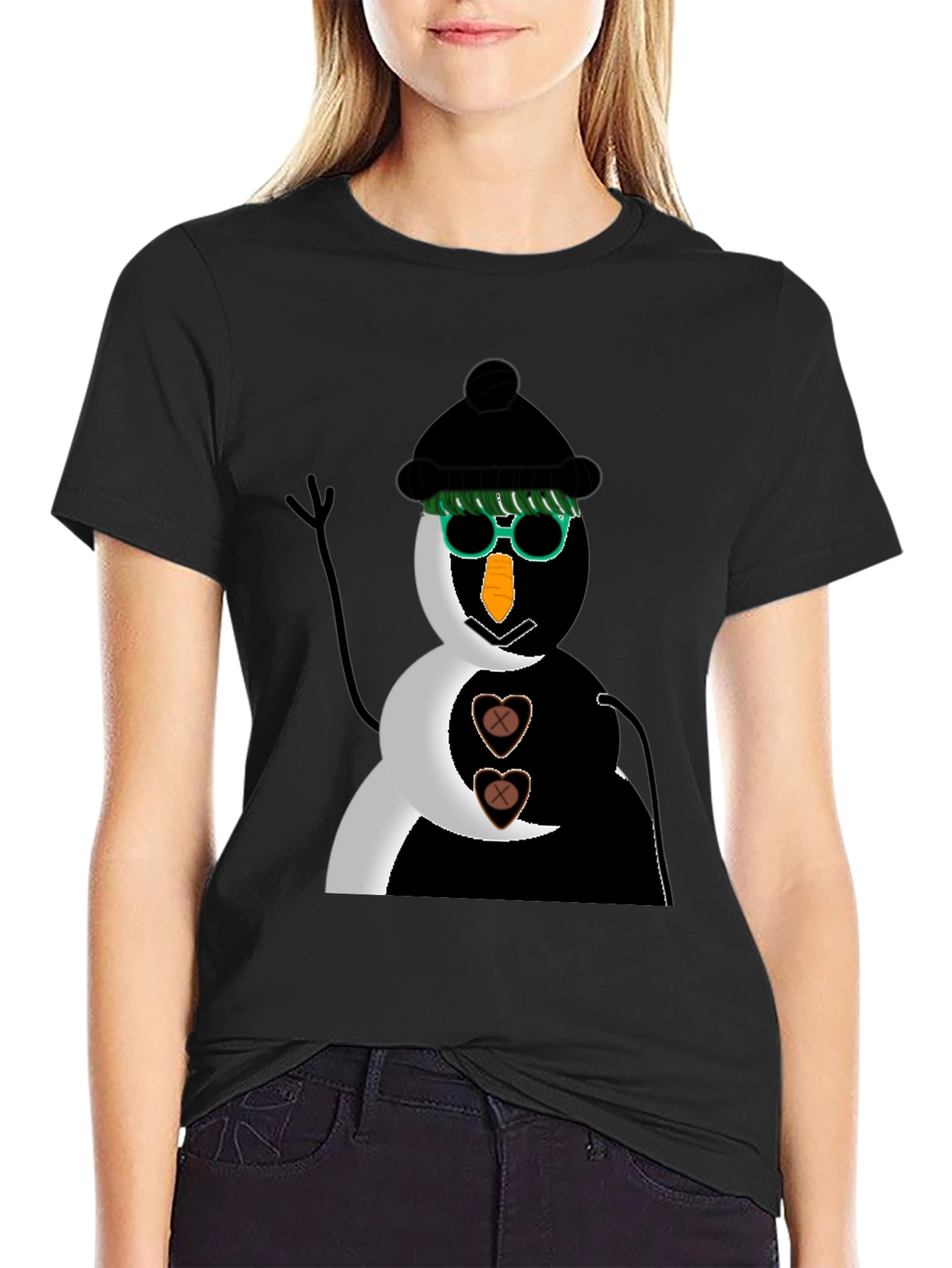 Black Snowman T-Shirt