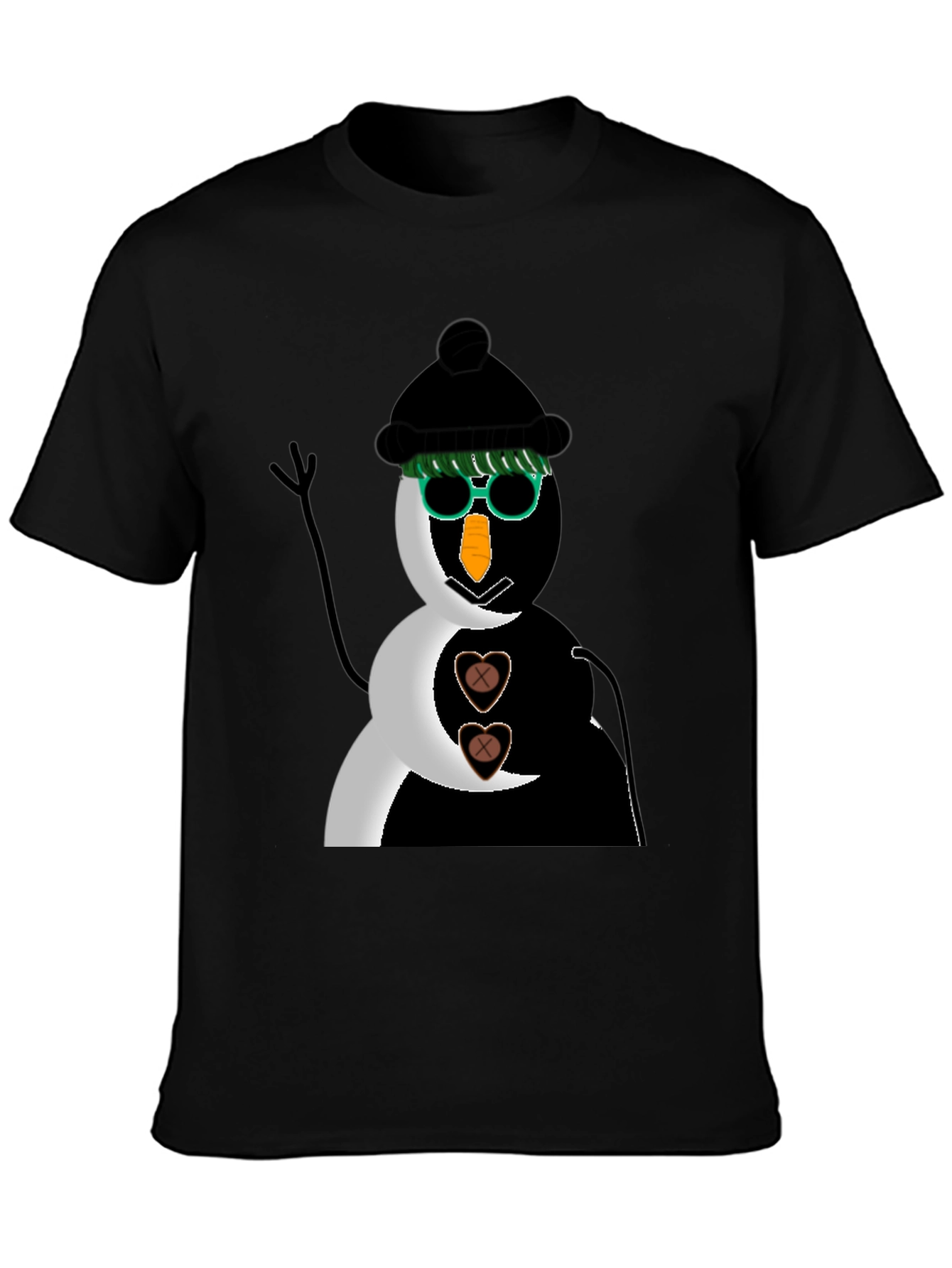 Black Snowman T-Shirt