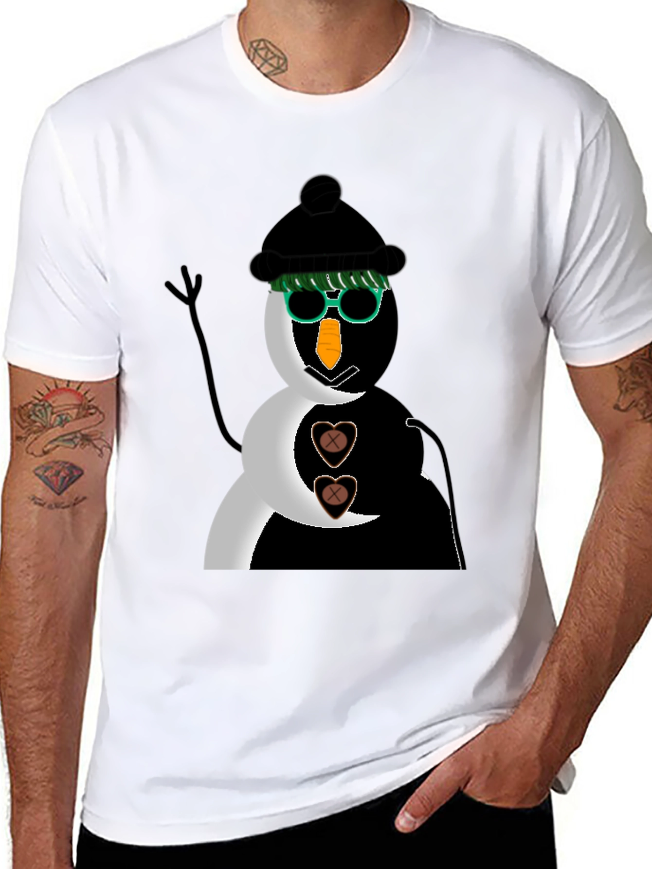 Black Snowman T-Shirt