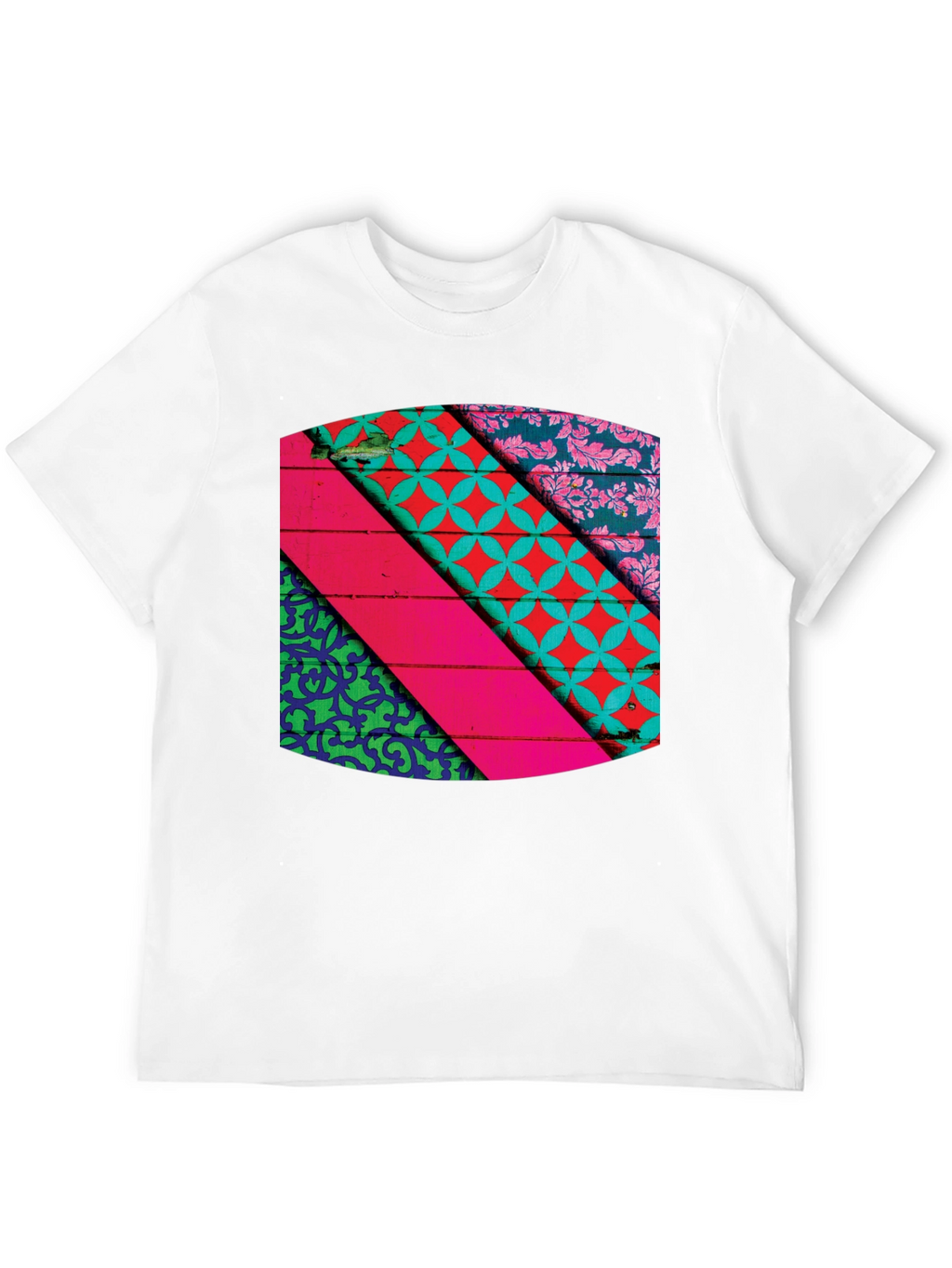Abstract Geometric Pattern Black T-Shirt