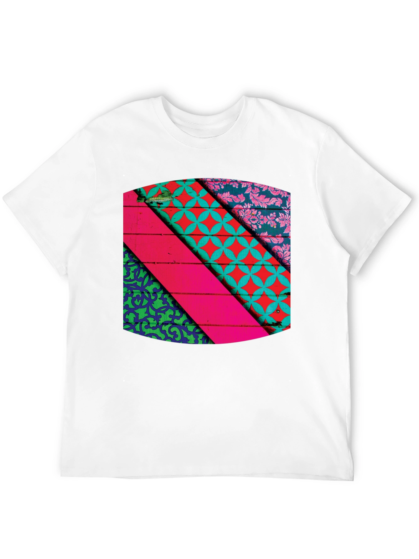 Abstract Geometric Pattern Black T-Shirt