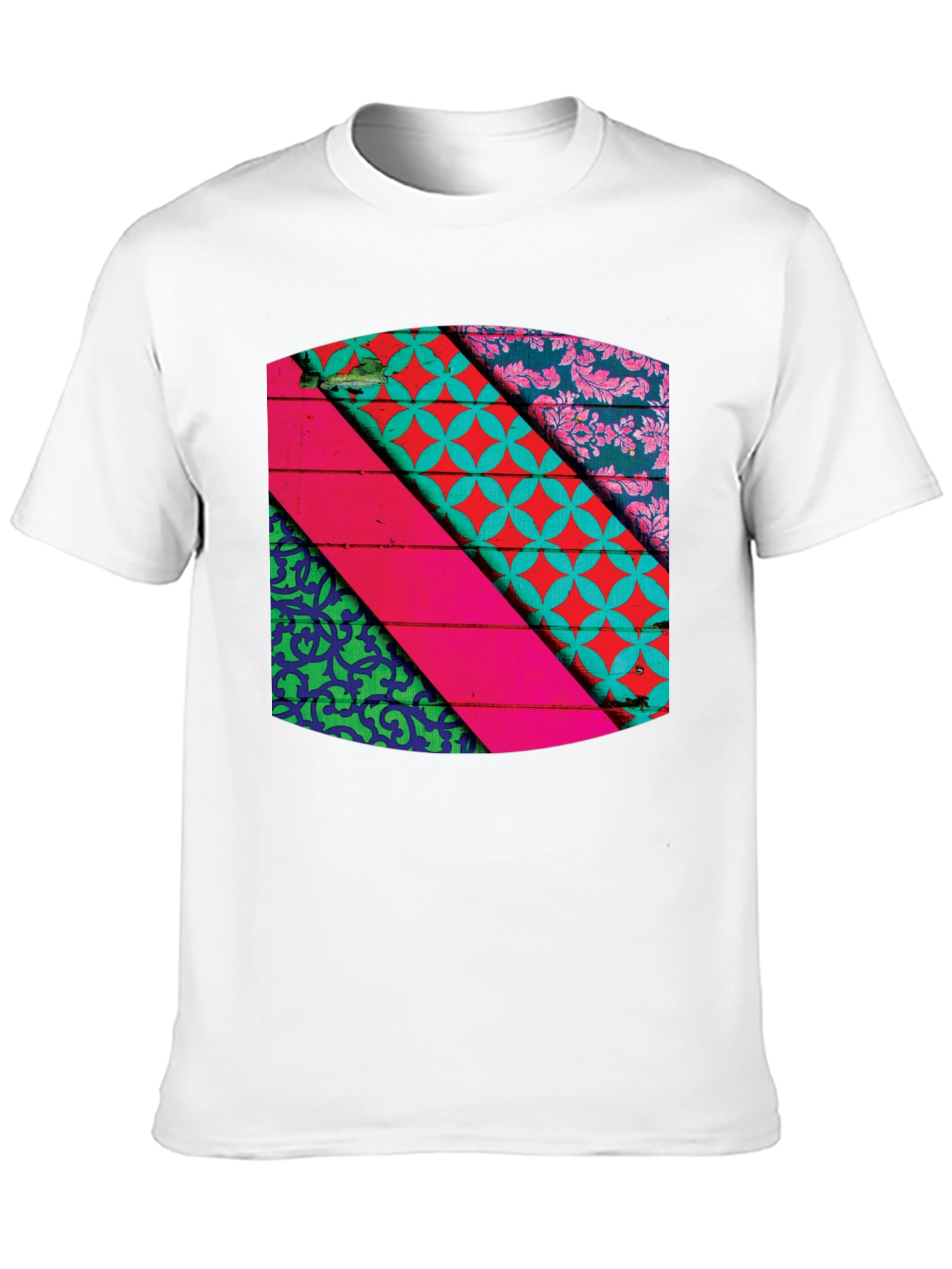 Abstract Geometric Pattern Black T-Shirt