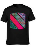 Abstract Geometric Pattern Black T-Shirt