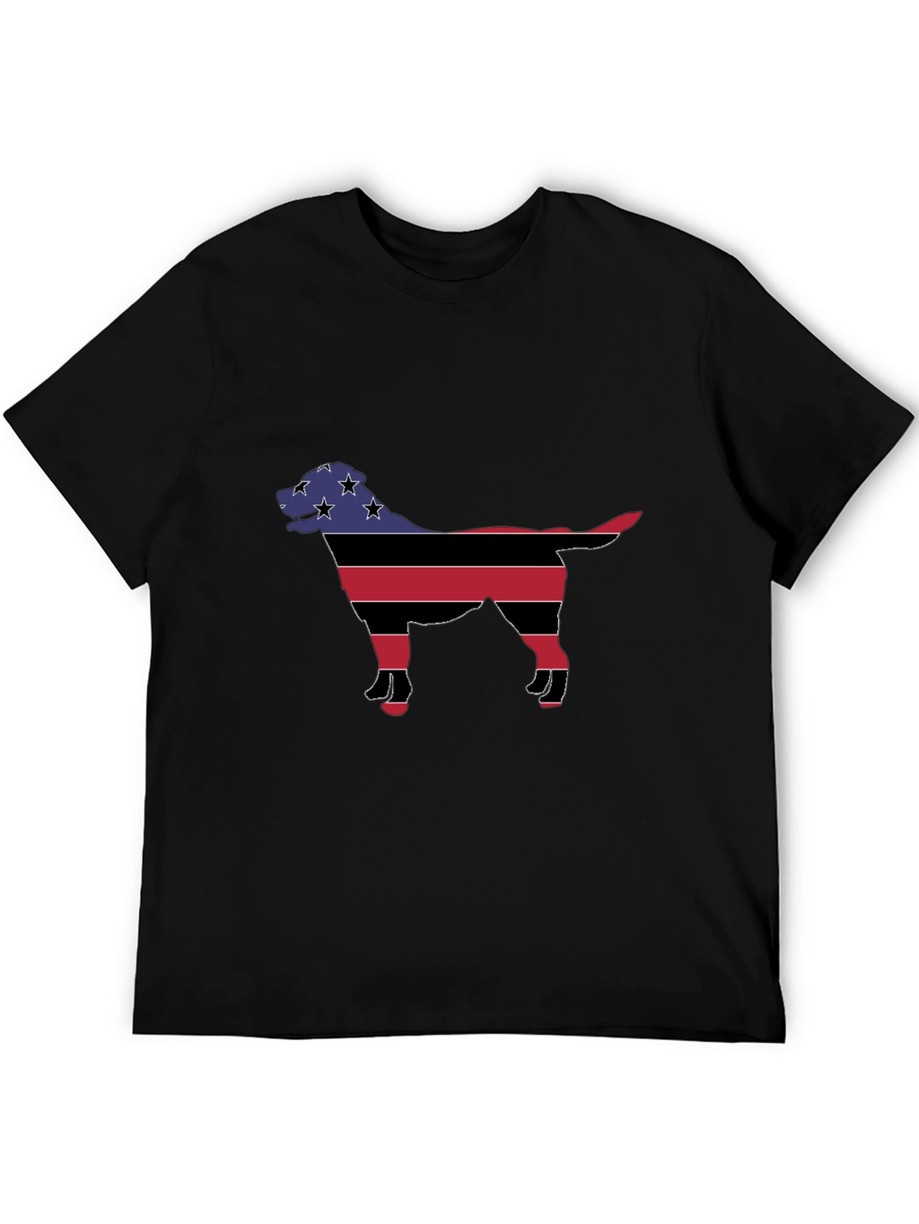 Patriotic Dog Silhouette T-Shirt - Black