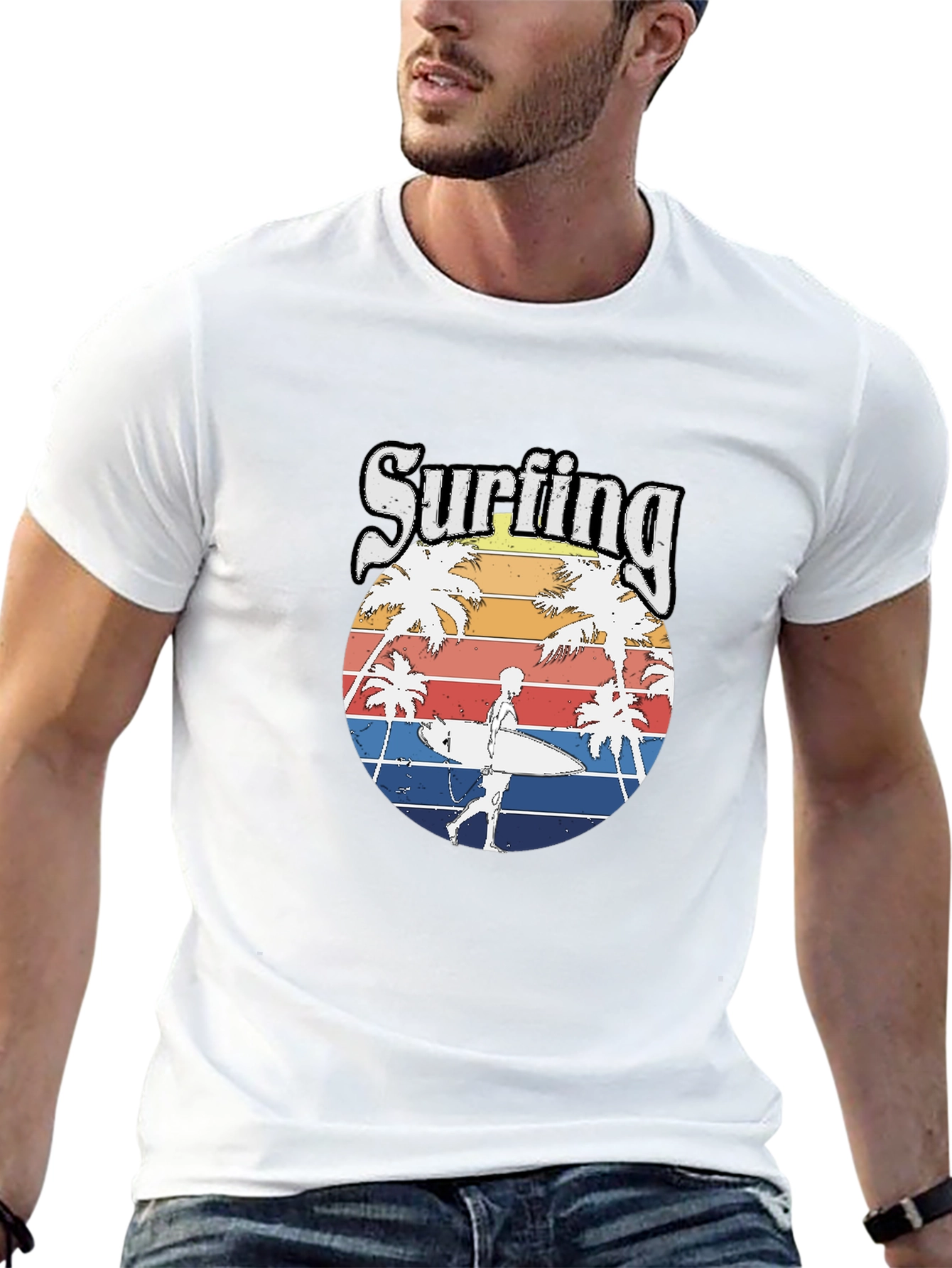 Surfing Beach Vibes T-Shirt - Retro Style