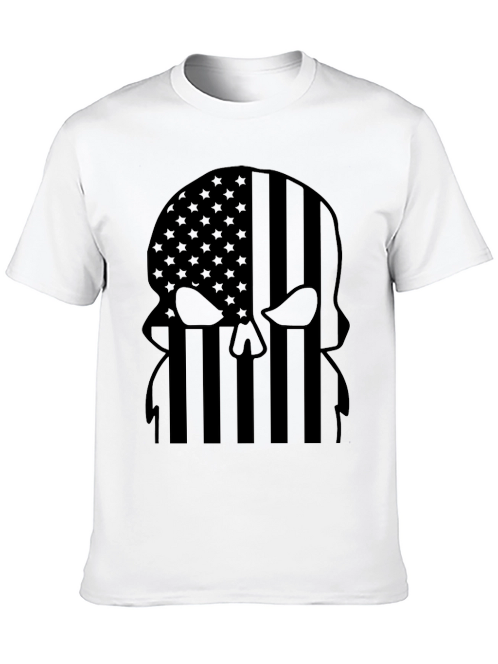 American Flag Punisher Skull Black T-Shirt