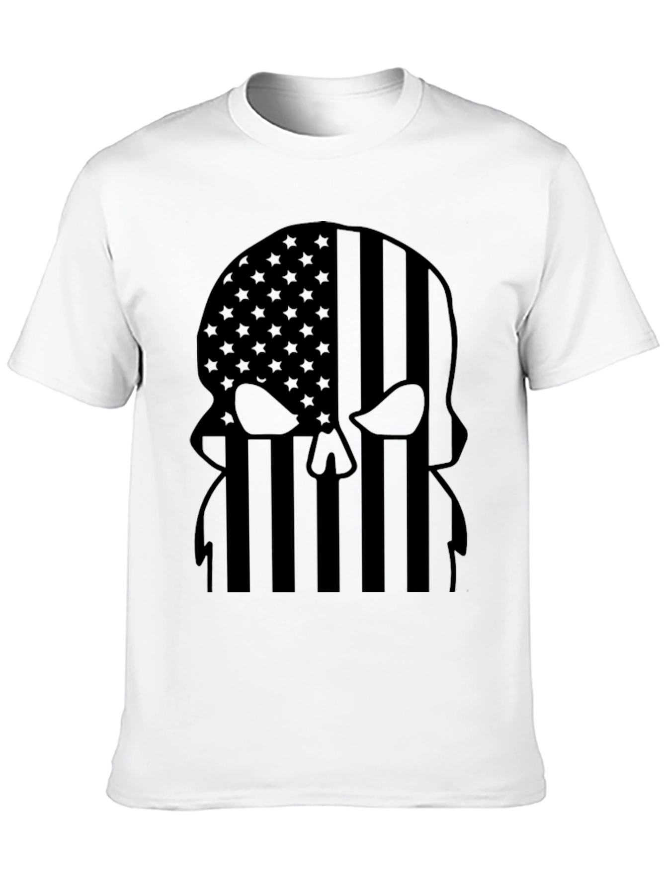 American Flag Punisher Skull Black T-Shirt