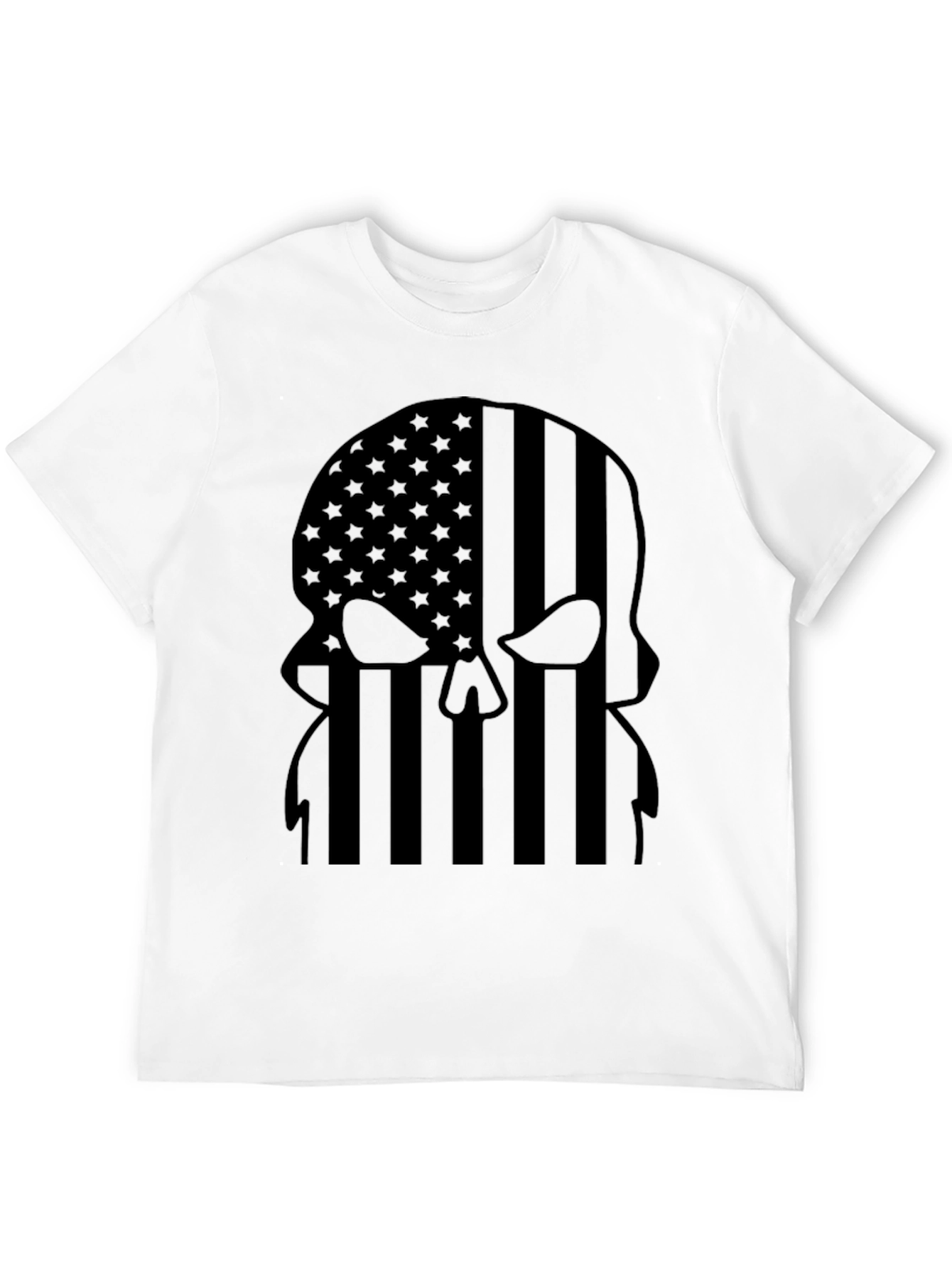 American Flag Punisher Skull Black T-Shirt