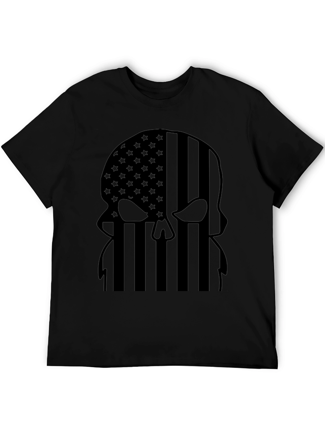 American Flag Punisher Skull Black T-Shirt