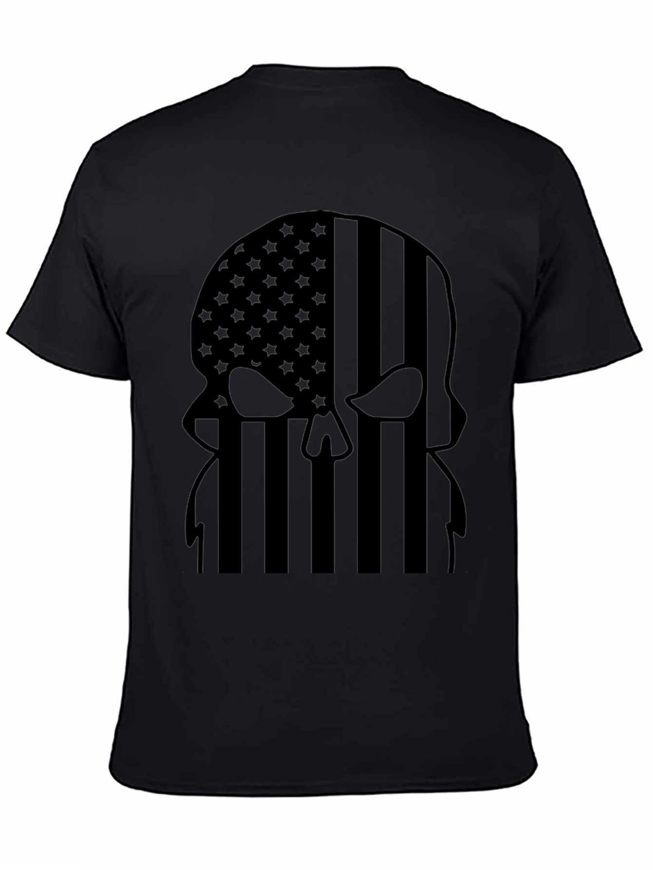 American Flag Punisher Skull Black T-Shirt