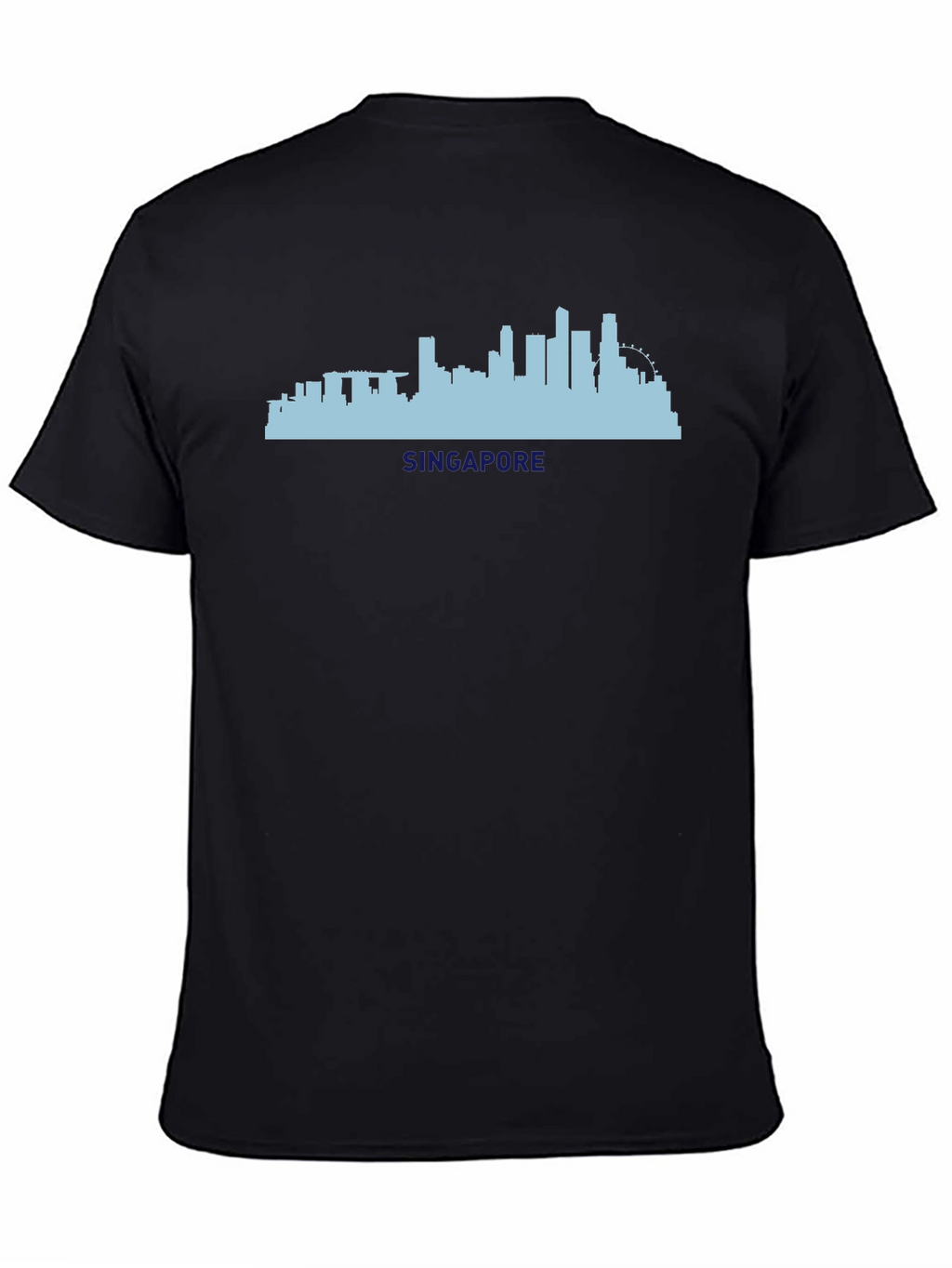 Singapore Skyline Graphic Tee - Black Cotton T-Shirt