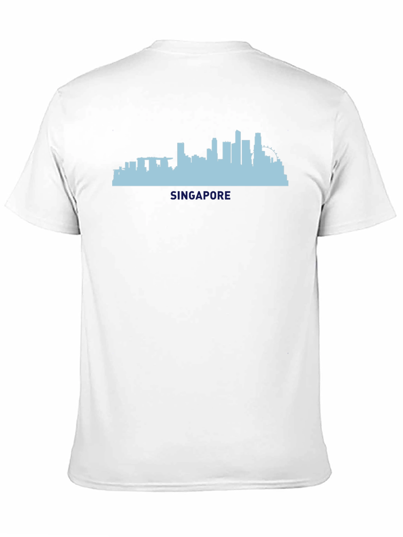 Singapore Skyline Graphic Tee - Black Cotton T-Shirt