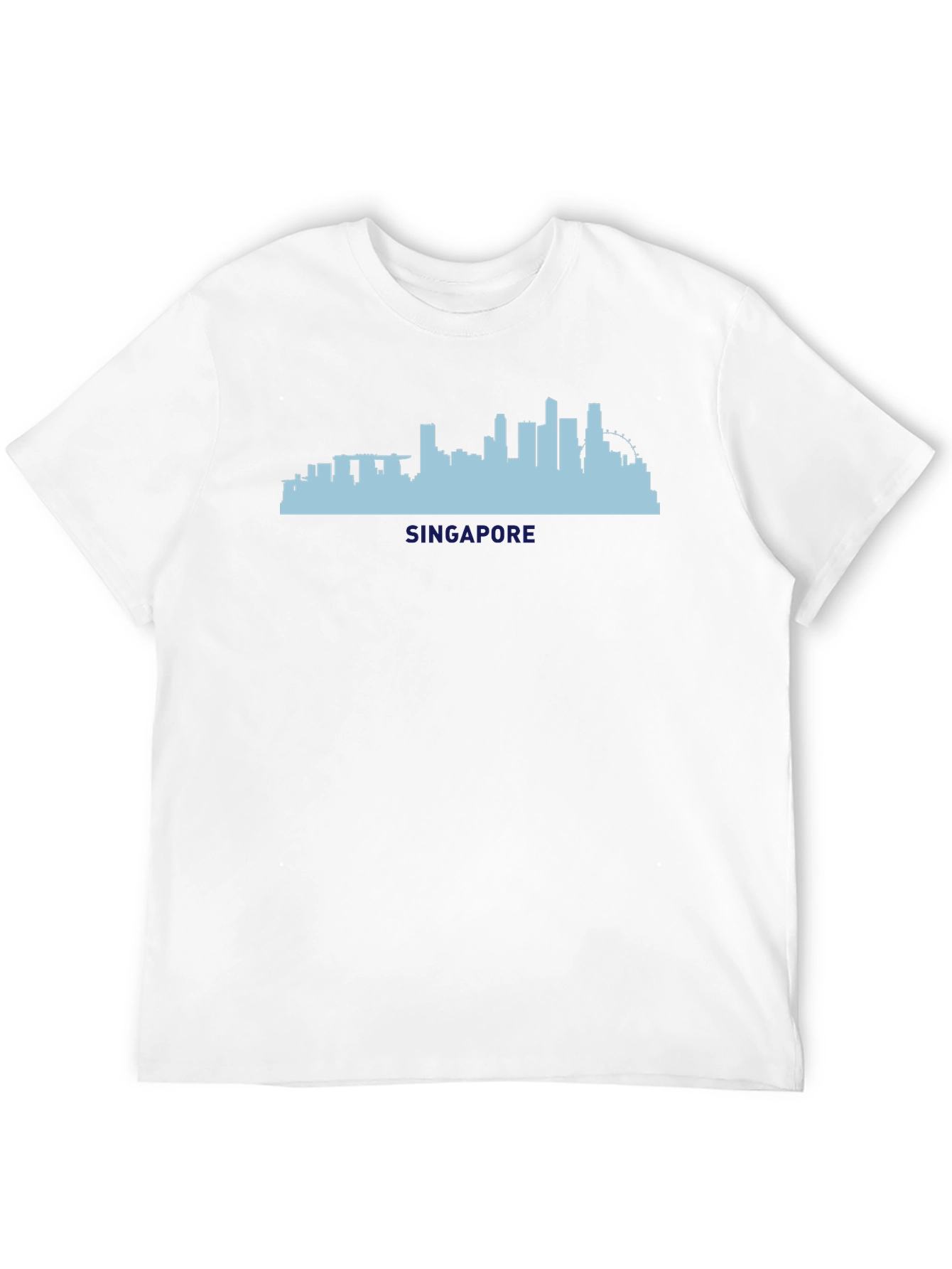 Singapore Skyline Graphic Tee - Black Cotton T-Shirt