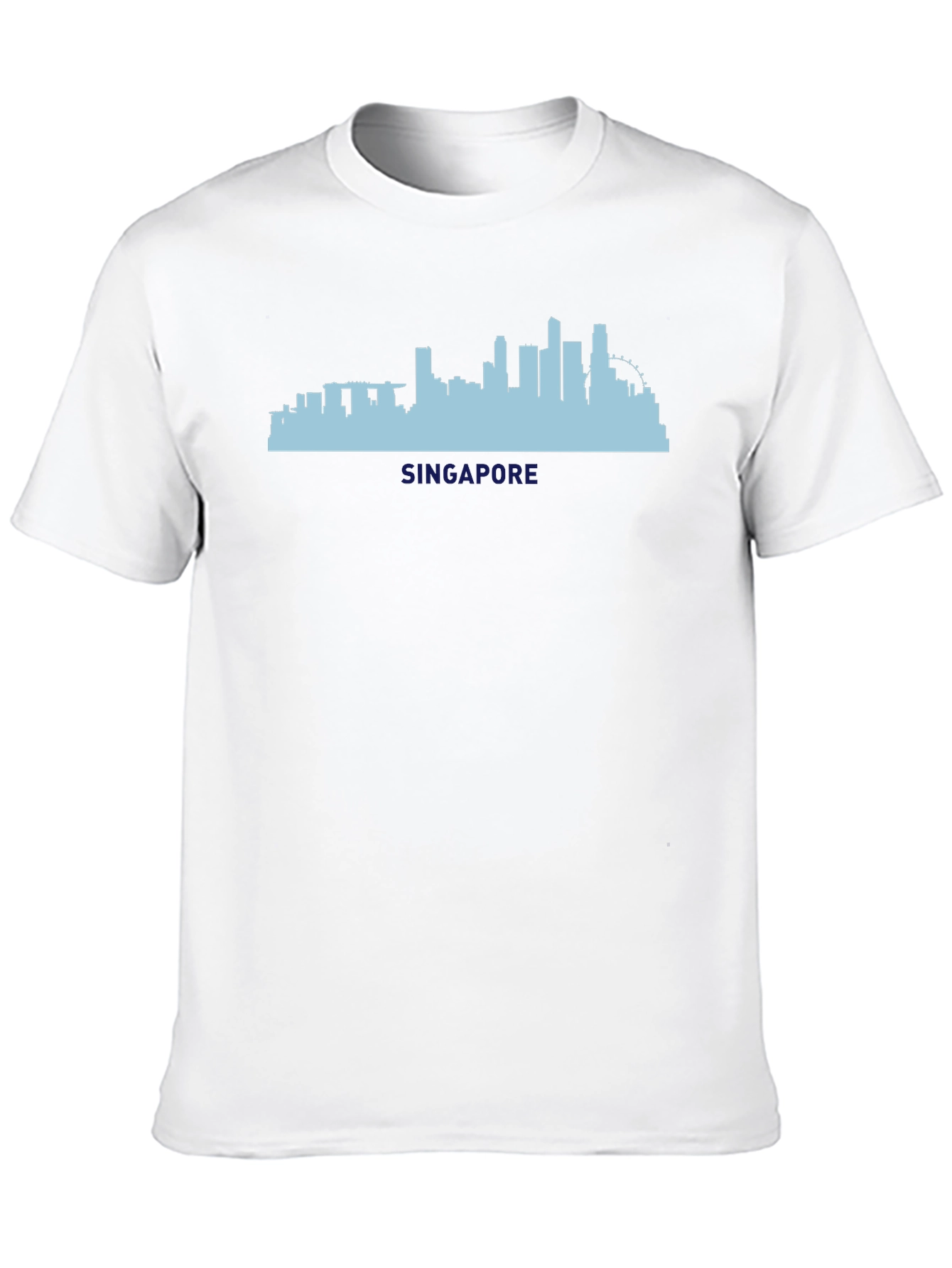 Singapore Skyline Graphic Tee - Black Cotton T-Shirt