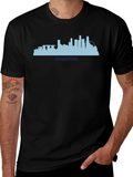 Singapore Skyline Graphic Tee - Black Cotton T-Shirt