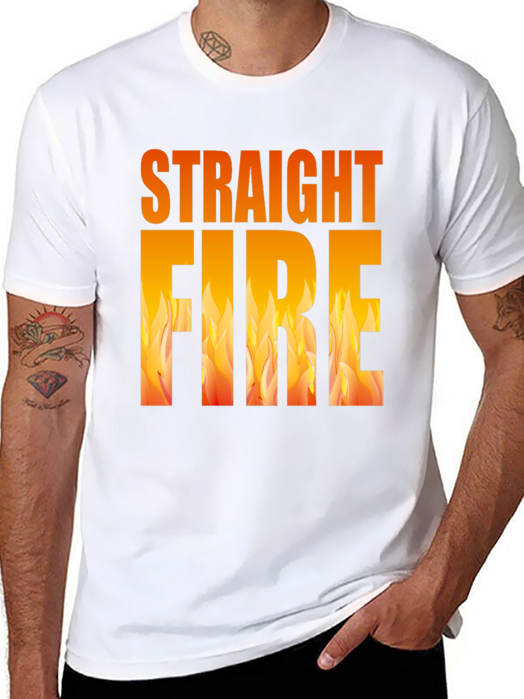 Straight Fire Graphic Tee - Bold Flame Design