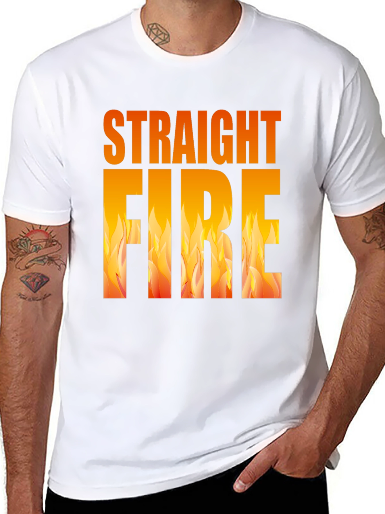 Straight Fire Graphic Tee - Bold Flame Design
