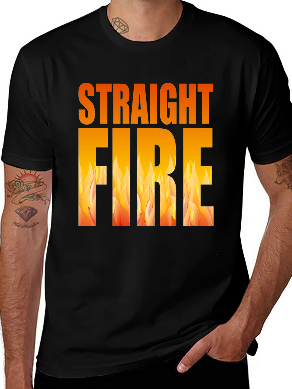 Straight Fire Graphic Tee - Bold Flame Design