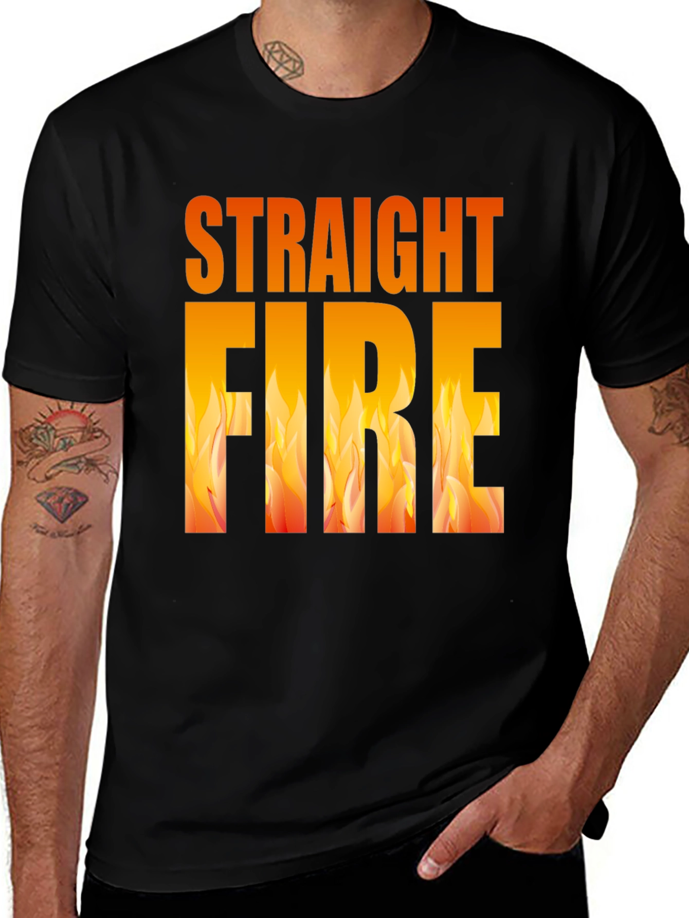 Straight Fire Graphic Tee - Bold Flame Design