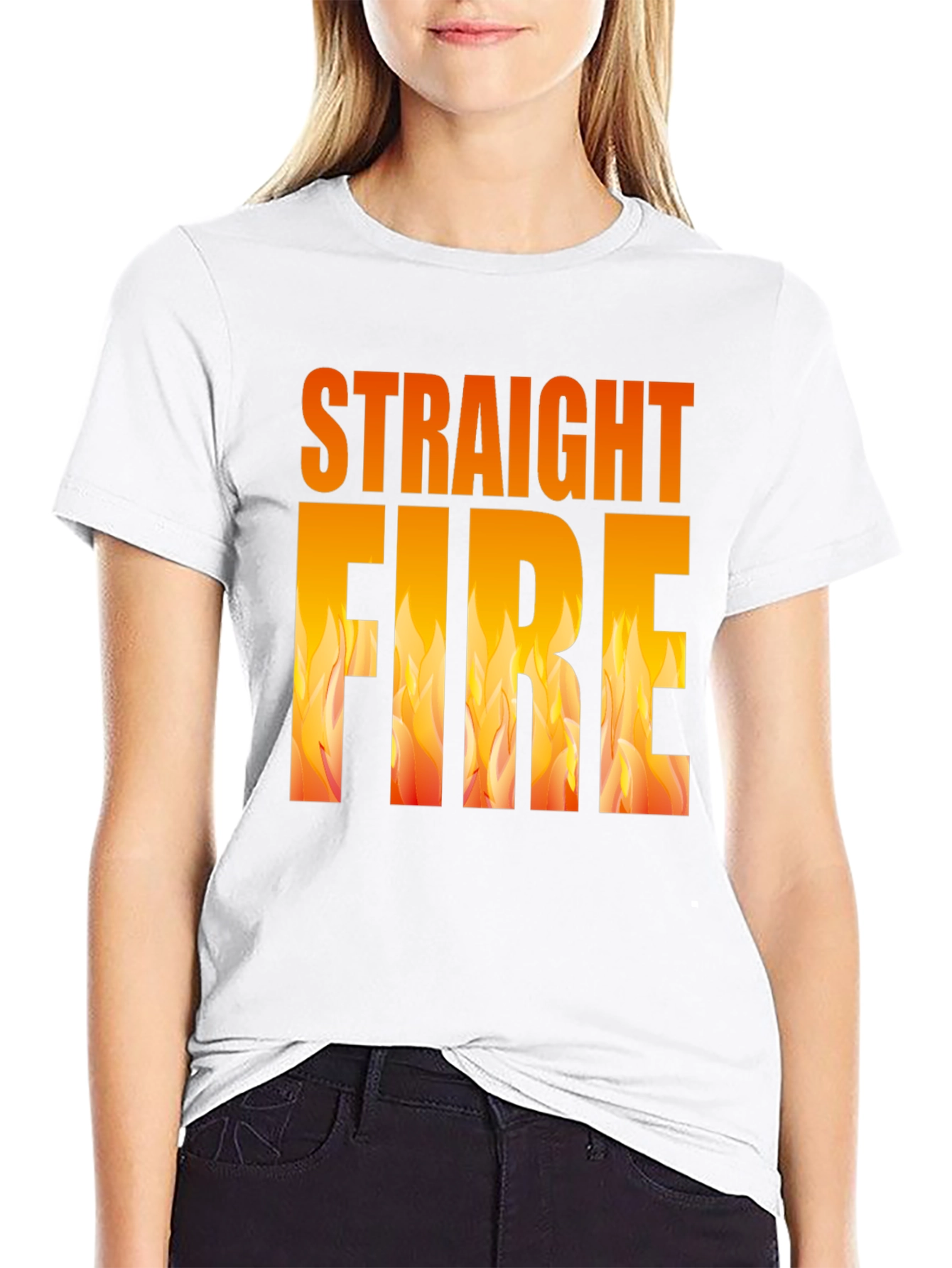 Straight Fire Graphic Tee - Bold Flame Design
