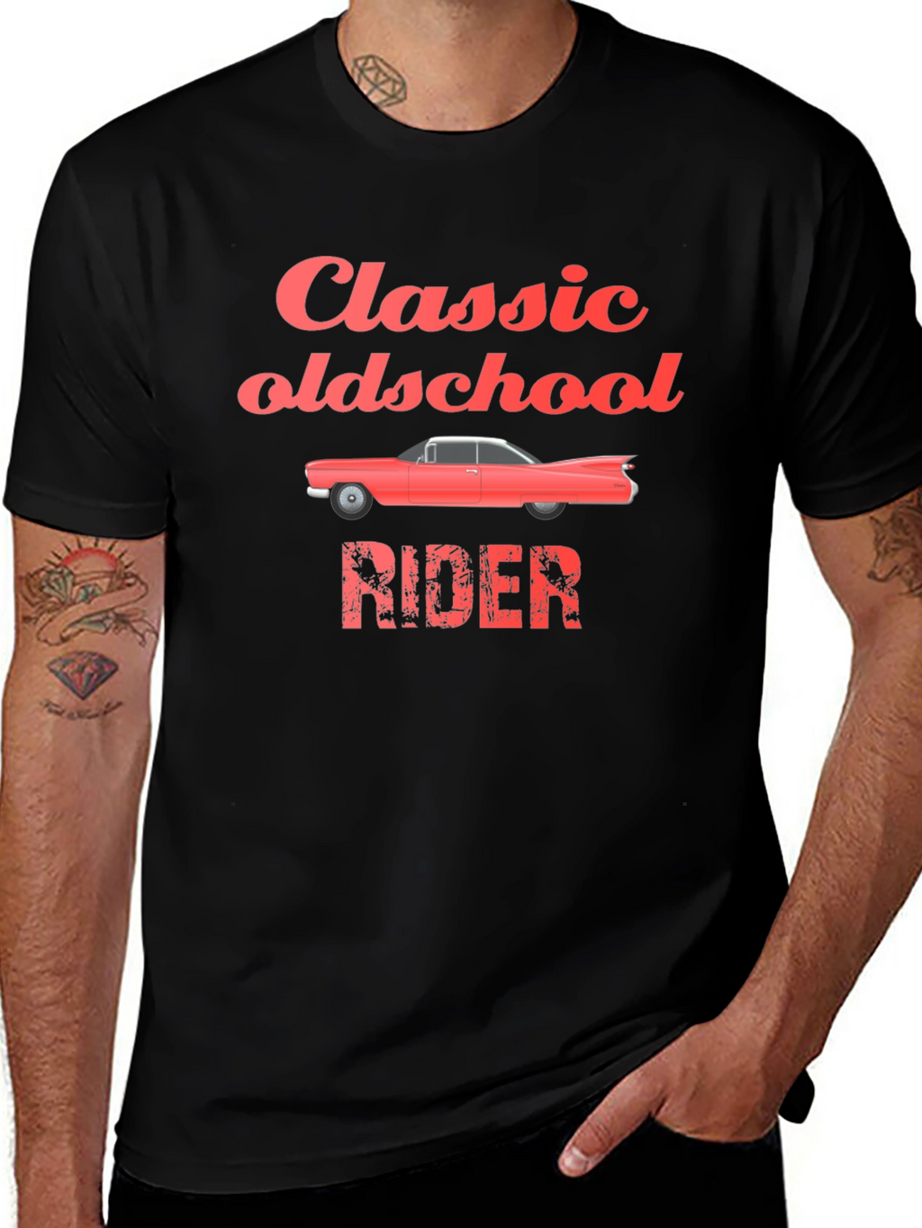 Classic Oldschool Rider Black T-Shirt
