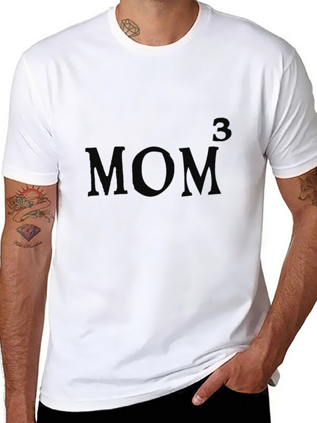 Mens Black Mom Graphic T-Shirt