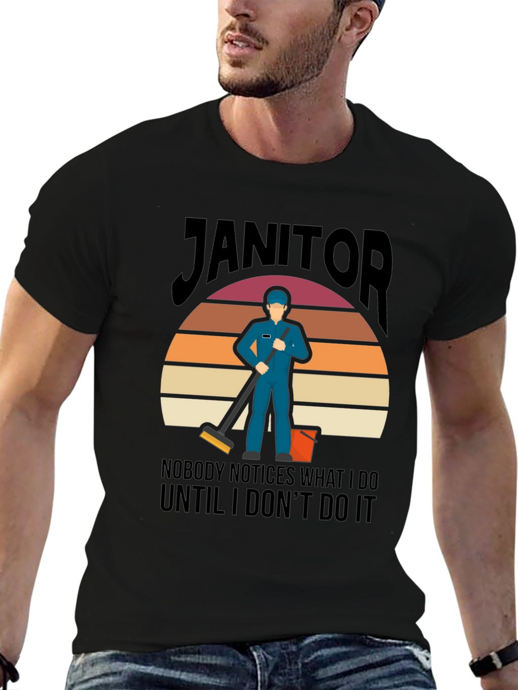 Janitor Graphic Tee - Funny Cleaning T-Shirt