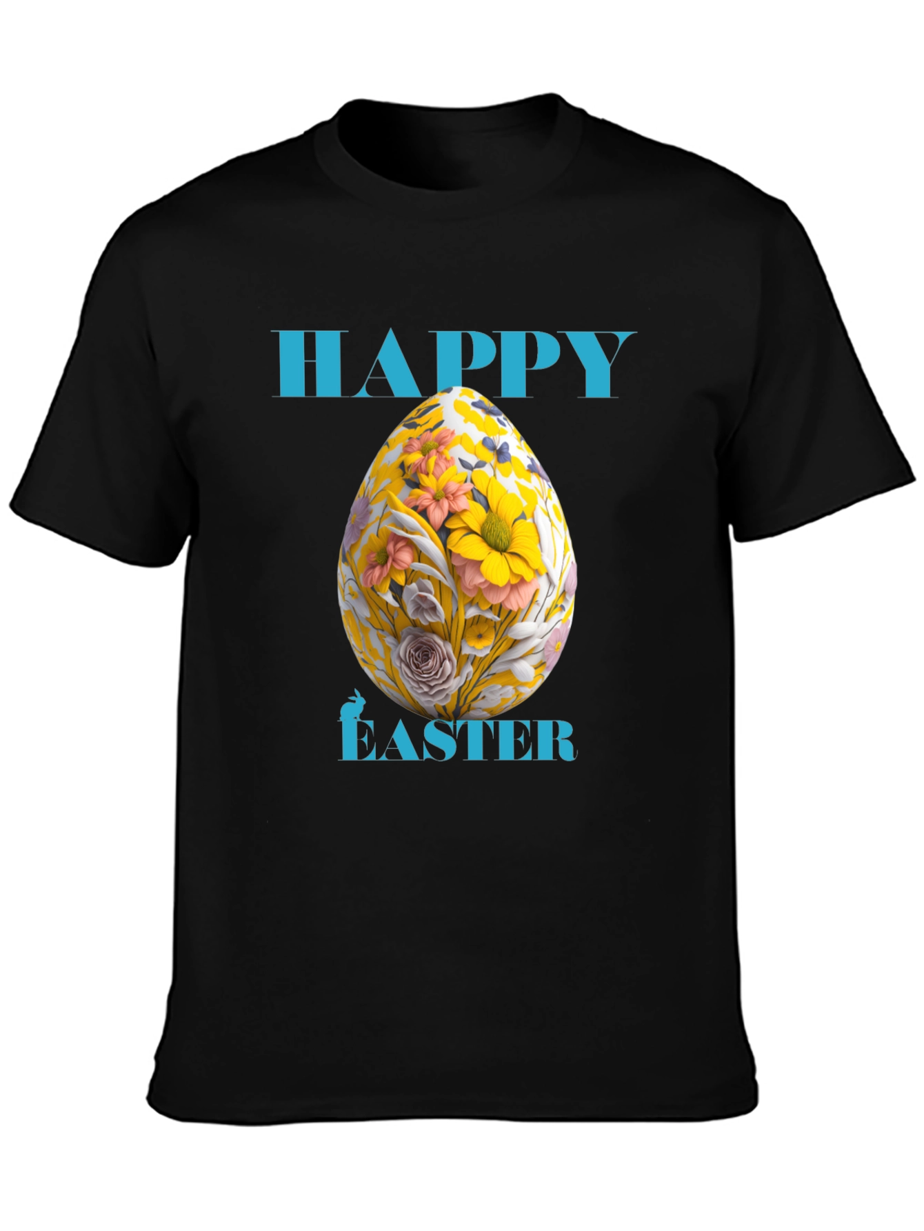 Happy Easter Floral Egg Graphic Tee