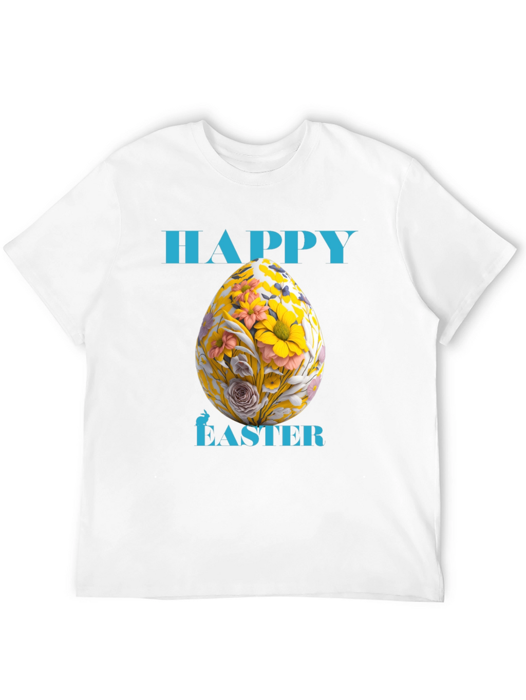 Happy Easter Floral Egg Graphic Tee