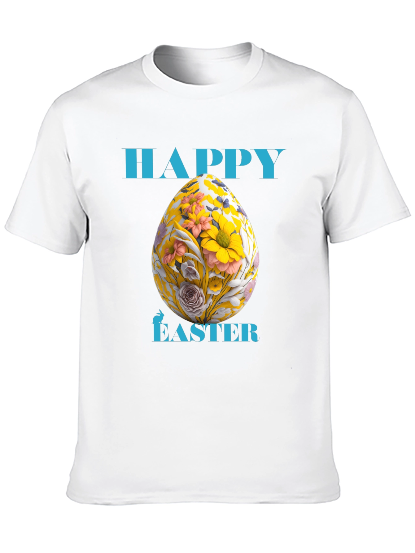 Happy Easter Floral Egg Graphic Tee
