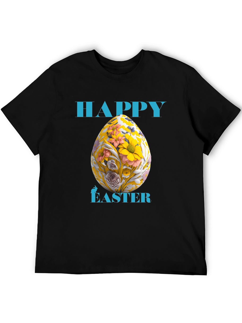 Happy Easter Floral Egg Graphic Tee