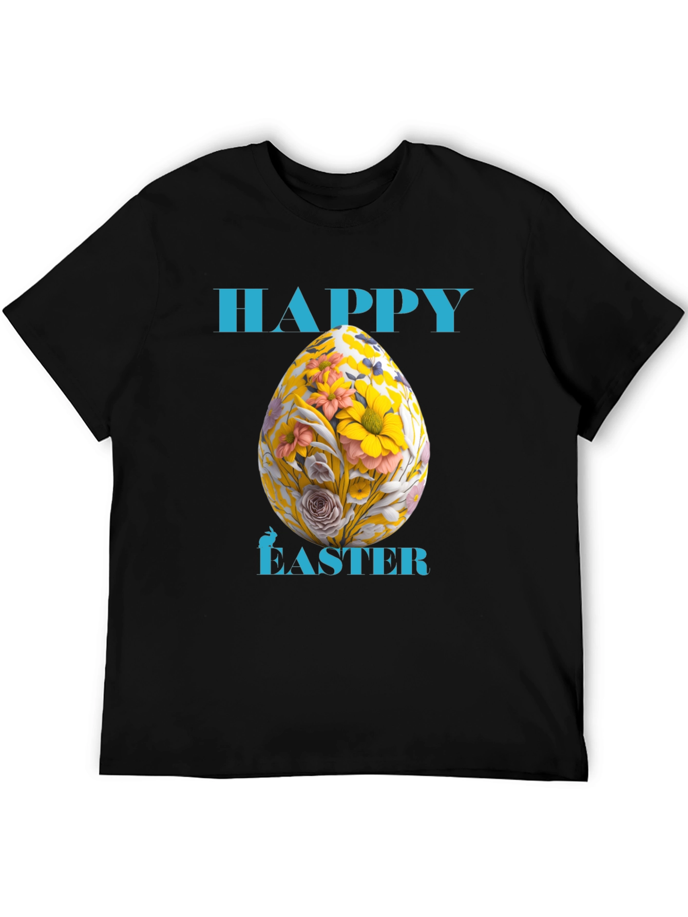 Happy Easter Floral Egg Graphic Tee