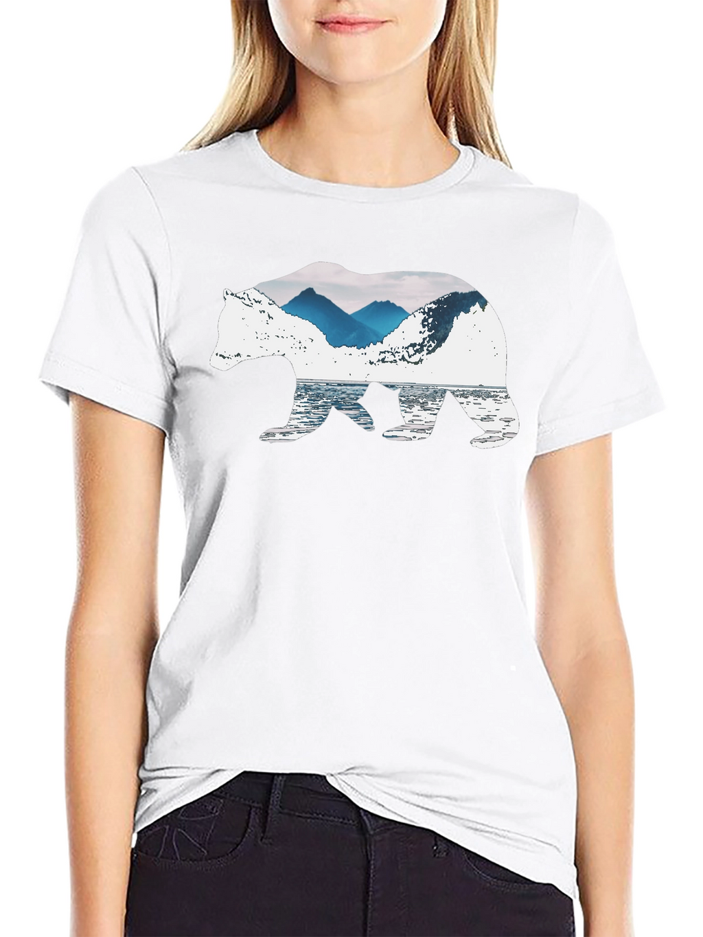 Nature Bear Graphic Tee - Black