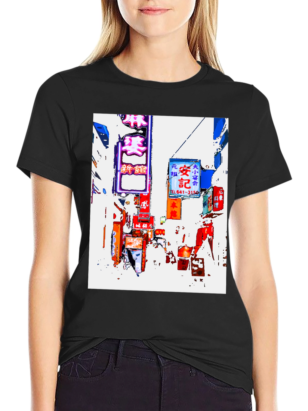 Tokyo Streetscape Graphic Tee - Black