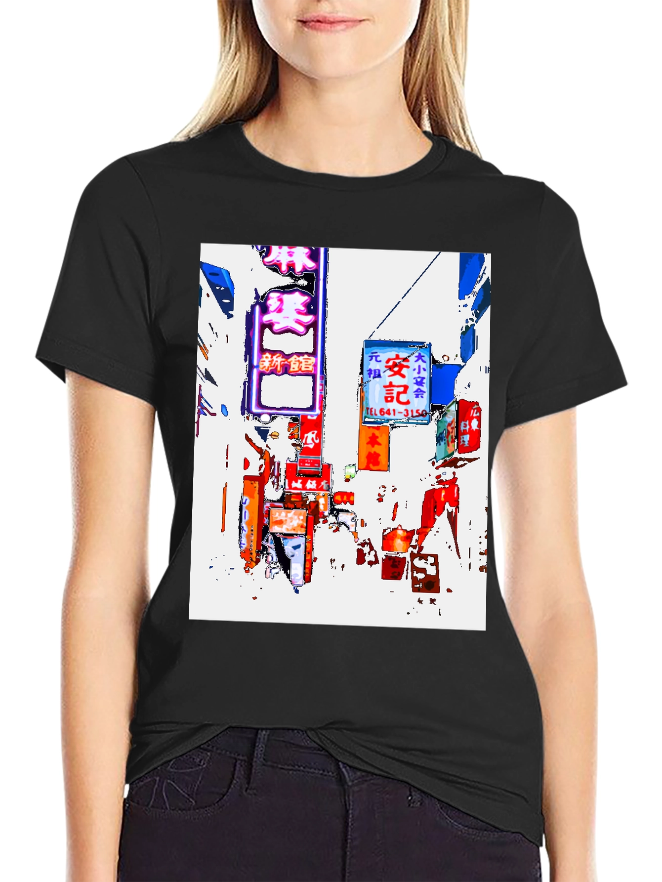 Tokyo Streetscape Graphic Tee - Black