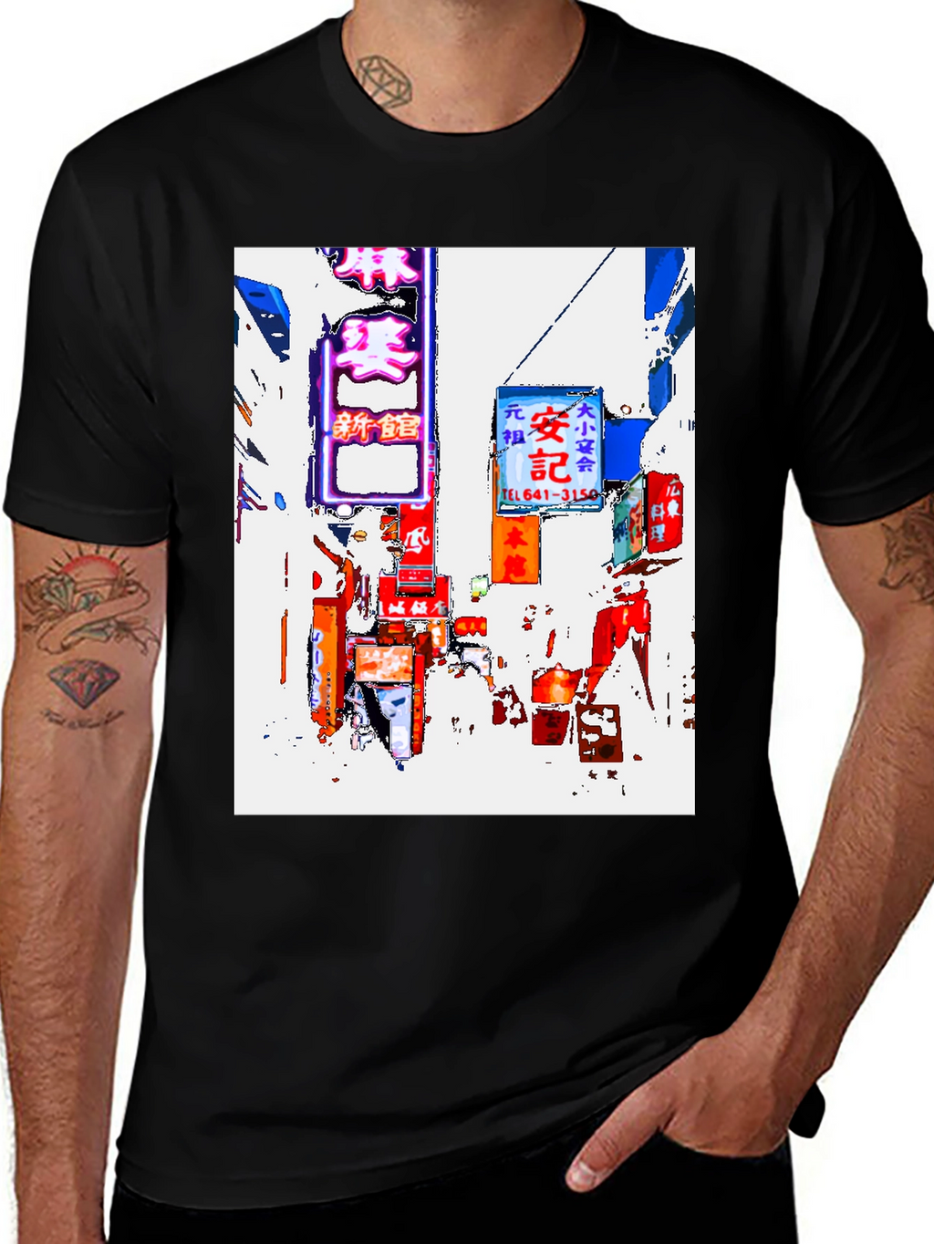 Tokyo Streetscape Graphic Tee - Black